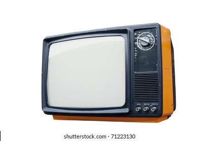 Old Vintage TV Isolated On White Background