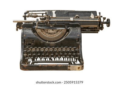 Old vintage typewriter close up isolated on white background - Powered by Shutterstock