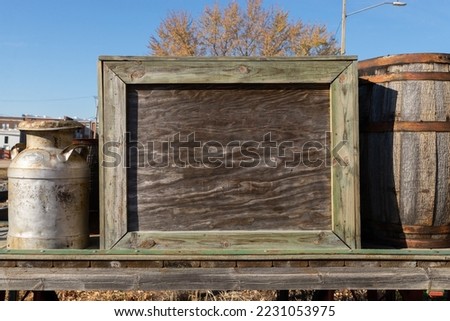 Old vintage wagon at the train depot. Marseilles, Illinois, USA.