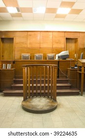 Old Vintage Wooden Court Room.