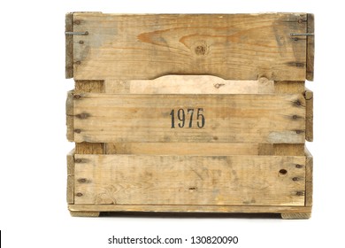 Old vintage wooden crate on a white background - Shutterstock ID 130820090