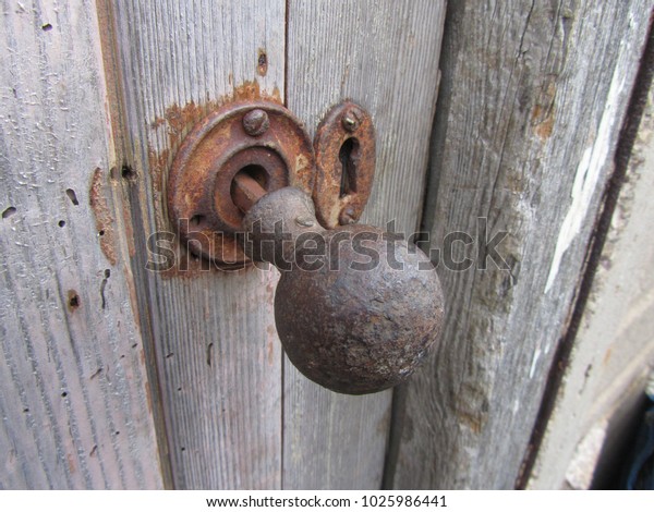 Old Vintage Worn Door Lock Fittings Stock Photo Edit Now 1025986441