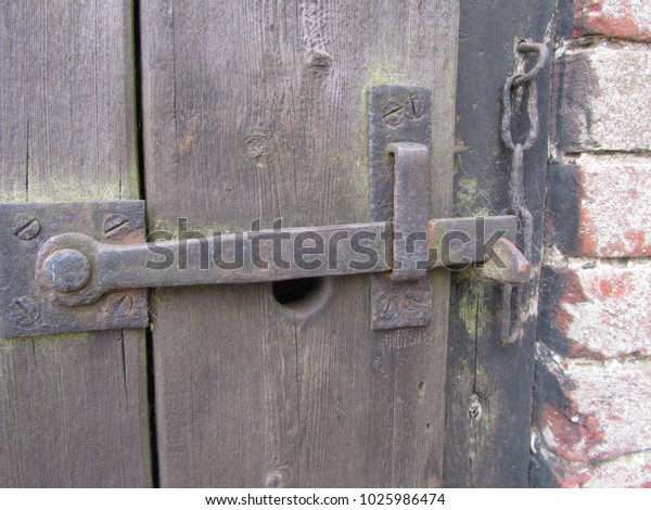 Old Vintage Worn Door Lock Fittings Stock Photo Edit Now 1025986474