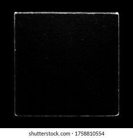 Old Vinyl CD Record Cover Package Envelope Template Mock Up. Black Scratched Shabby Paper Cardboard Square Texture.  - Shutterstock ID 1758810554