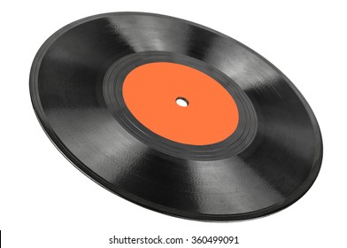 old vinyl record (disc) on white background