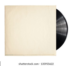 Old vinyl record in a paper case