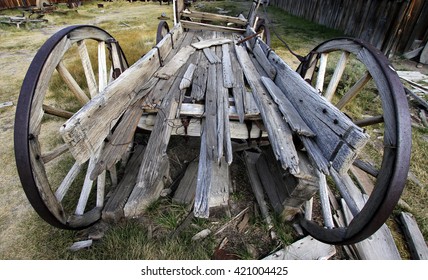 Old wagon in ghost town