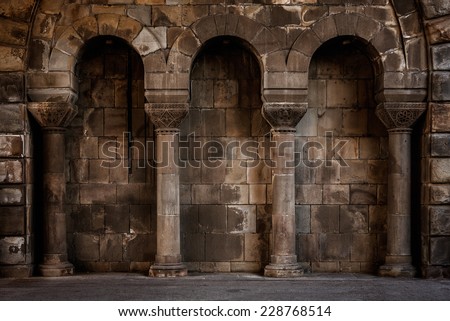 Old wall with columns, may be used as background.