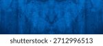 Old wall pattern texture cement blue dark abstract  blue color design are light with black gradient background.