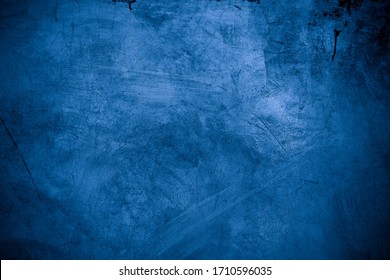 Old wall pattern texture cement blue dark abstract  blue color design are light and black gradient background 