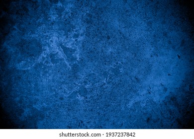 Old Wall Pattern Texture Cement Blue Dark Abstract  Blue Color Design Are Light With Black Gradient Background.