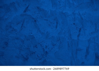 Old wall pattern texture cement blue dark abstract  blue color design are light with black gradient background.
