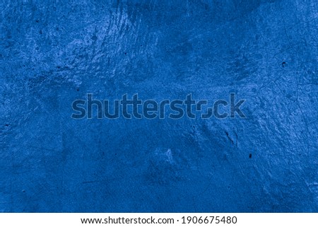 Old wall pattern texture cement blue dark abstract  blue color design are light with black gradient background.