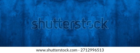 Old wall pattern texture cement blue dark abstract  blue color design are light with black gradient background.