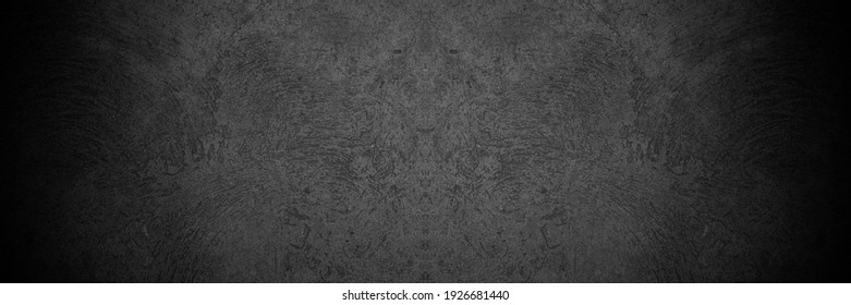 Old wall texture cement dark black gray panorama background abstract grey color design are light and white gradient background 