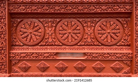 Old wall texture isolation background with Kbach Khmer design, Cambodian ornament - Shutterstock ID 2191412685