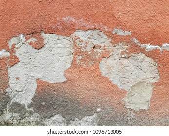 Old Wall Texture. Old orange plaster wall. Vintage plaster wall