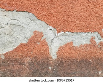 Old Wall Texture. Old orange plaster wall. Vintage plaster wall