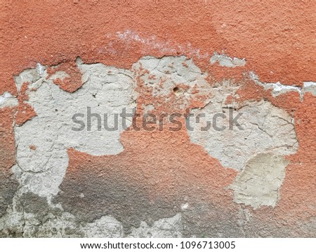 Old Wall Texture. Old orange plaster wall. Vintage plaster wall