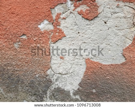 Old Wall Texture. Old orange plaster wall. Vintage plaster wall