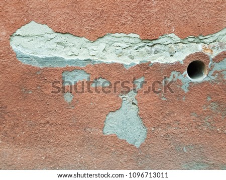 Old Wall Texture. Old orange plaster wall. Vintage plaster wall