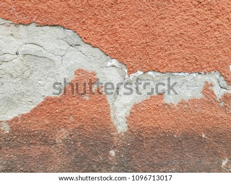 Old Wall Texture. Old orange plaster wall. Vintage plaster wall
