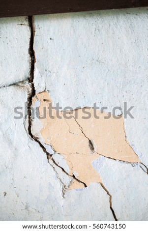 Similar – Image, Stock Photo cracked plaster layer on old house