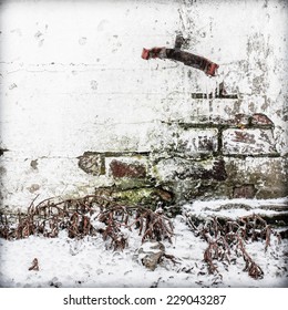 old wall in winter
