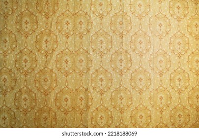 Old wallpaper on the wall. Old wallpaper for texture or background. - Shutterstock ID 2218188069