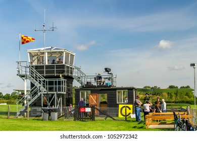 OLD WARDEN, BEDFORDSHIRE, UK – AUGUST 6, 2017: The Air Traffic Control Tower At Shuttleworth Airfield.