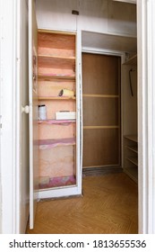 Old Wardrobe In The Interior Of An Apartment Hallway With An Outdated Poor Interior