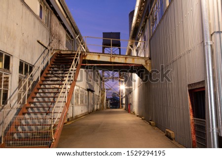 Old warehouses and stairs on island