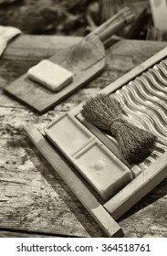 Old Washboard On A Table