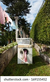 Old Washing Machine In A Garden, Outdoors