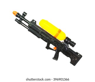 Old water gun isolate on white background. Clipping path.