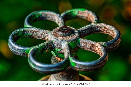 Old Water Tap Garden With Verdigris