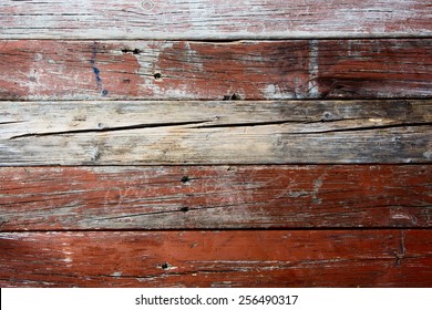 Old Weathered Barn Wood Texture With Knots And Nail Holes.