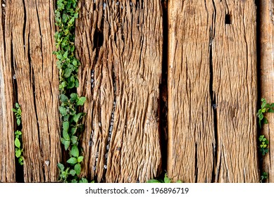 Old Weathered Cracked Wooden Railroad Tie Texture