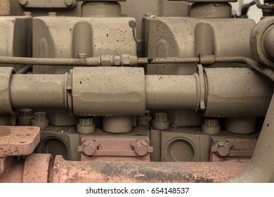 Old and weathered generator engine. - Shutterstock ID 654148537