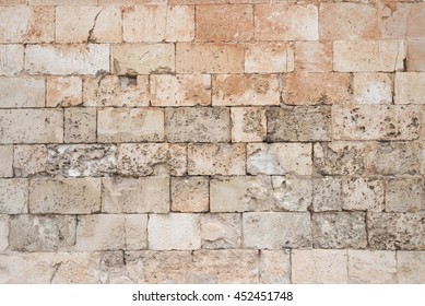 Old And Weathered Large Stone Blocks Wall Texture