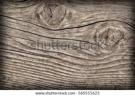 Old Weathered Rotten Cracked Knotted Coarse Wood Vignetted Grunge Texture
