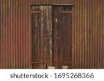 Old Weathered Toolshed Shack Door Front