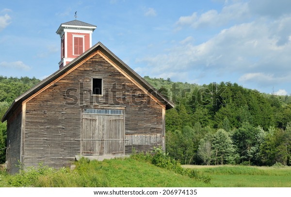 Old Weathered Wooden Barn Red Cupola Stock Photo Edit Now 206974135