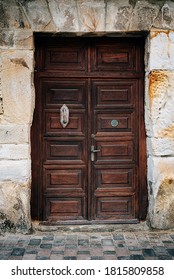 Old Weathered Wooden Door Of Historic Spanish Colonial Home