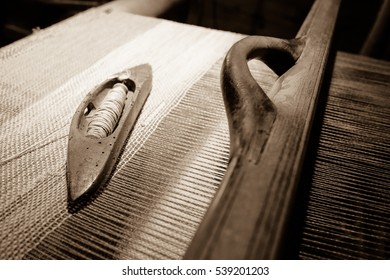 old weaving loom - closeup - photo