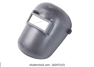 old Welding mask isolate on white