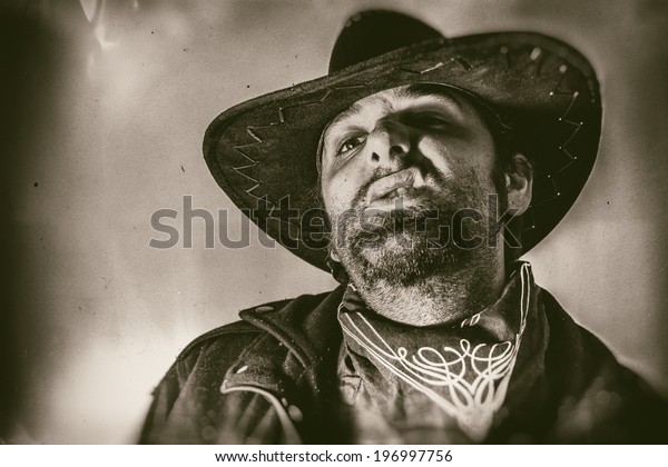 Old West Cowboy Snarl Old West Stock Photo (Edit Now) 196997756