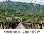 Old western bridge over Cauca river in Santa Fe de Antioquia, Colombia