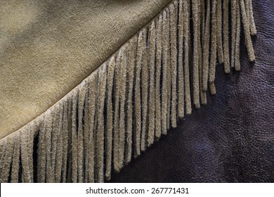 Old Western  Buckskin Leather Fringe Detail