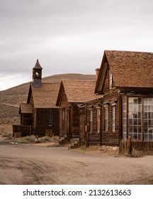 Old Western Ghost Town With Abandoned Church